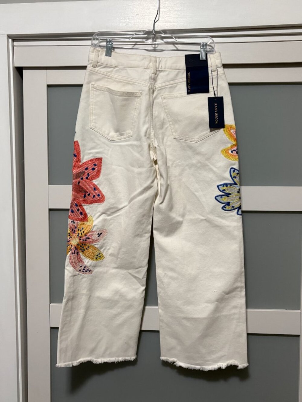 Ramy Brook Embroidered Amber Staight Leg Ankle Jeans Floral  sz 28  NWT NEW - Picture 6 of 7
